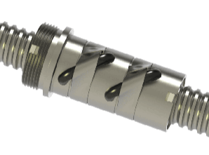 Nut with external v-threads for easy installation.