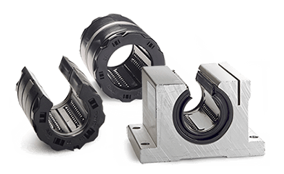 For high-load, high-speed applications. Self-aligning with low coefficients of friction