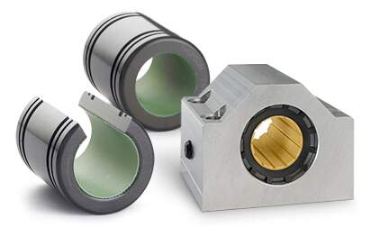 For moderate load, moderate speed applications. Self-lubricating, dirt and dust resistant. Ideal for corrosion resistant and washdown applications